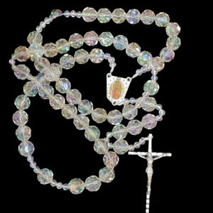 Large Wall Rosary VIRGEN DE GUADALUPE  crystal shiny Catholic rosary wall Decor