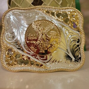 Fibbia Cintura Western Uomo – Rodeo Cowboy Centenario Con Rosetone E Argento – Stile Unico - Foto 5