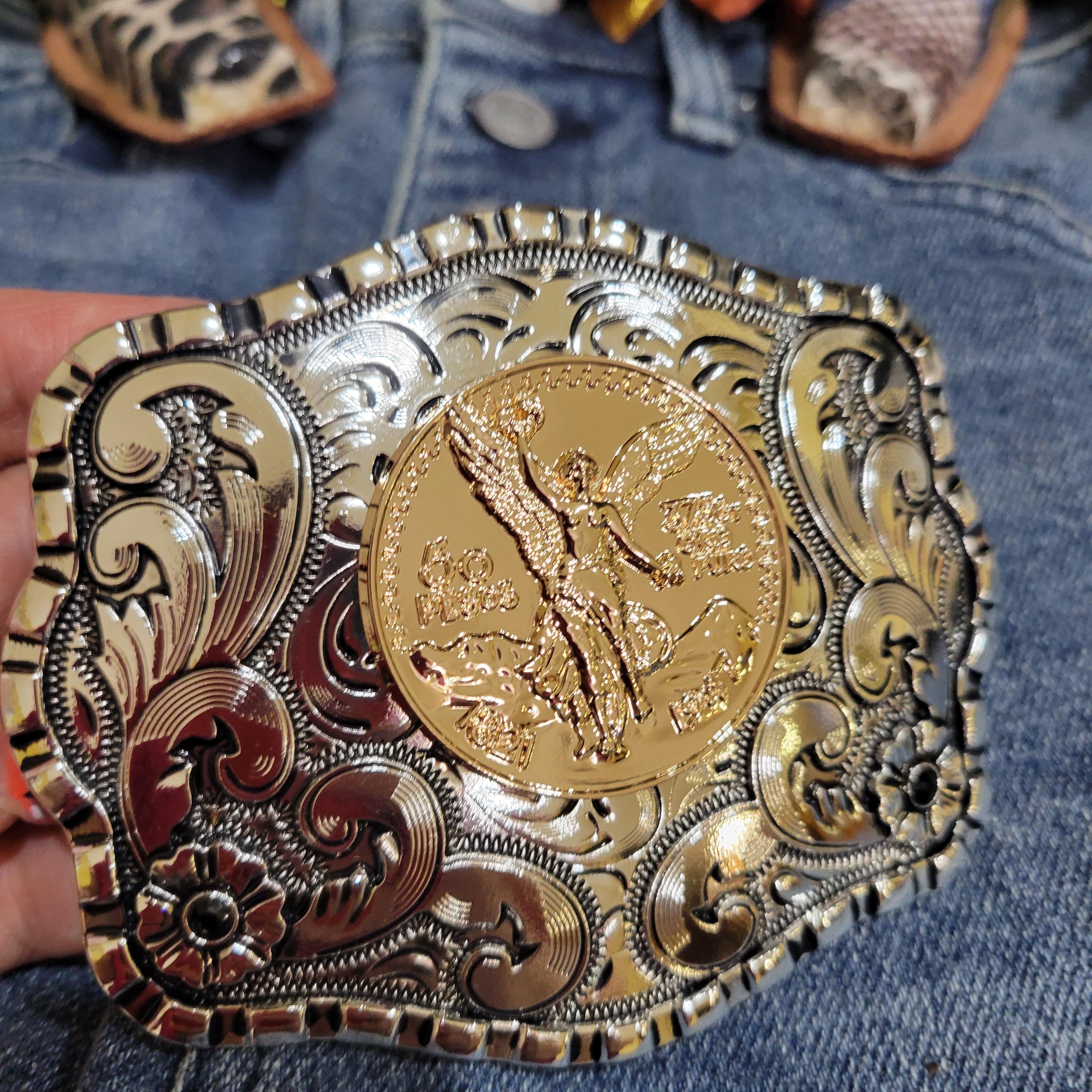 Mexico Vintage Silver Gold Buckle - Etsy