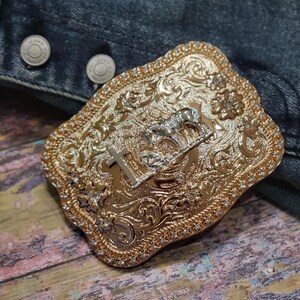 Gold Belt Buckle With Rhinestones - Etsy display picture 3