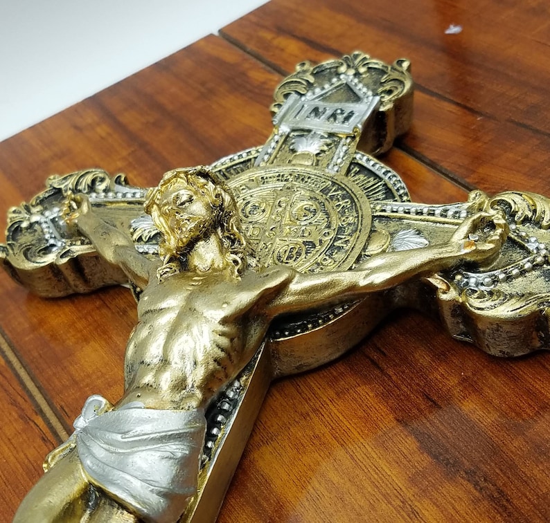 INRI Jesus Cross Crucifix Gold Tone Religious Wall Hanger 12 Inch - Etsy