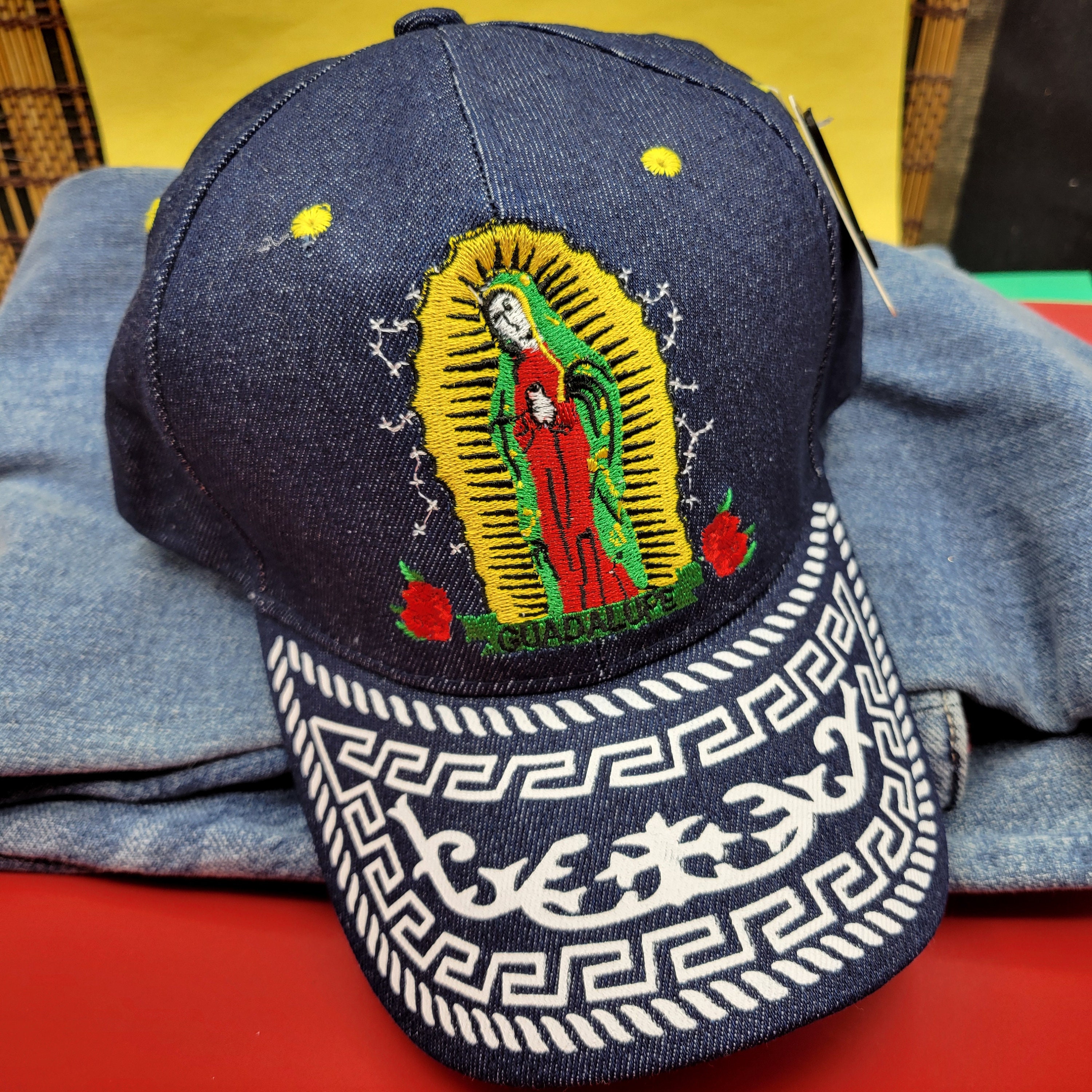 Virgen de Guadalupe hand painted hat Virgen Guadalupe Hat - Etsy main image 4
