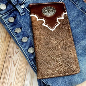 Longhorn Western Cowboy Mens Wallet Western Bifold Wallet Rodeo Texas ...