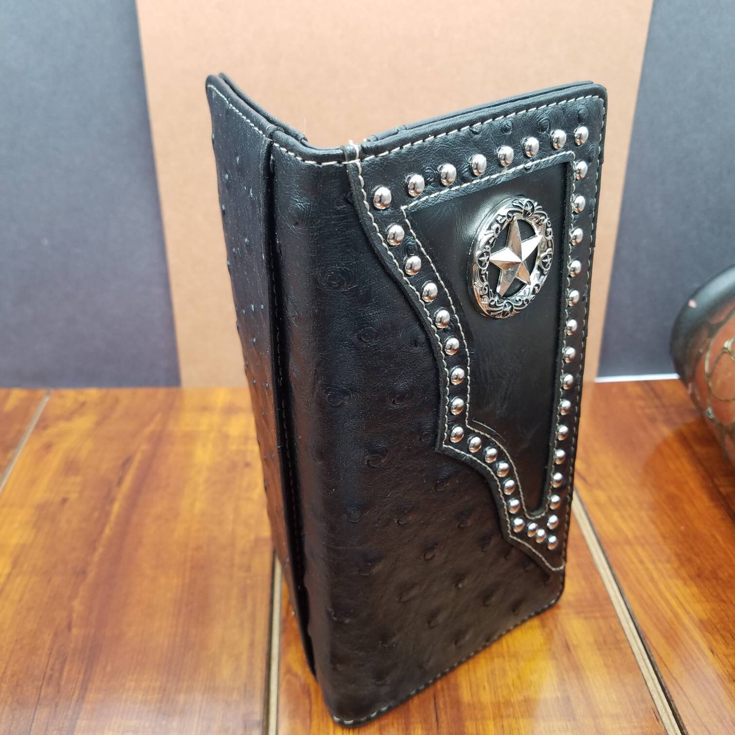 #1 Royal West Women's Western Bifold Wallet – Bullet Cross & Praying Cowboy Design, Star Accents, Checkbook Style