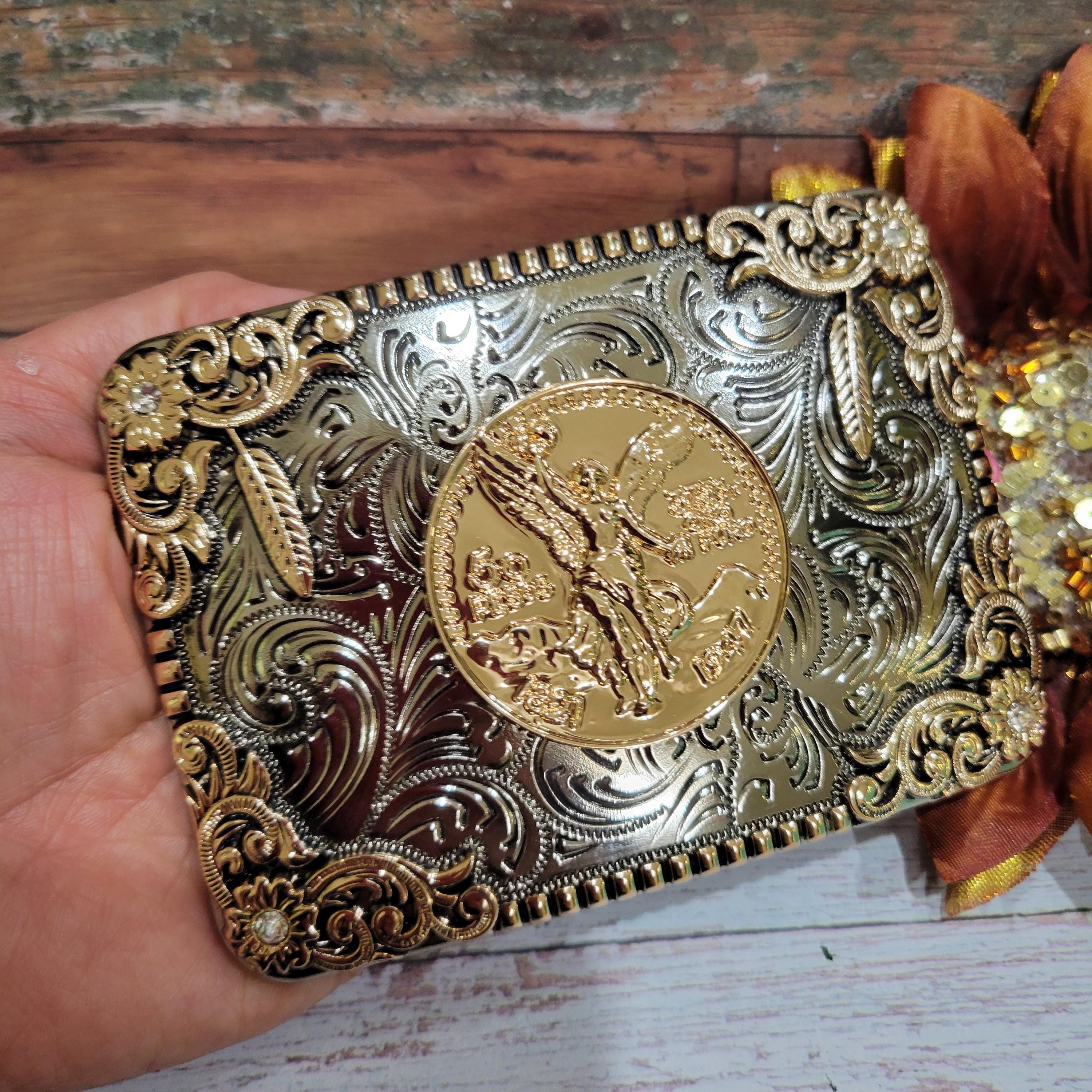 Vintage Black Coin-Link Metal Belt with Decorative Concho 1920s 1930s NAVAJO Third Phase 3 CONCHO BELT Coin Silver  main image 2