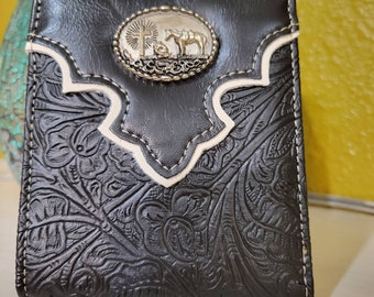 Personalized Praying Cowboy Western wallet short bi-fold embossed black jeans rodeo cowboy wallet gift for any occasion engraved wallet
