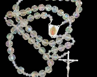 Large Wall Rosary VIRGEN DE GUADALUPE  crystal shiny Catholic rosary wall Decor