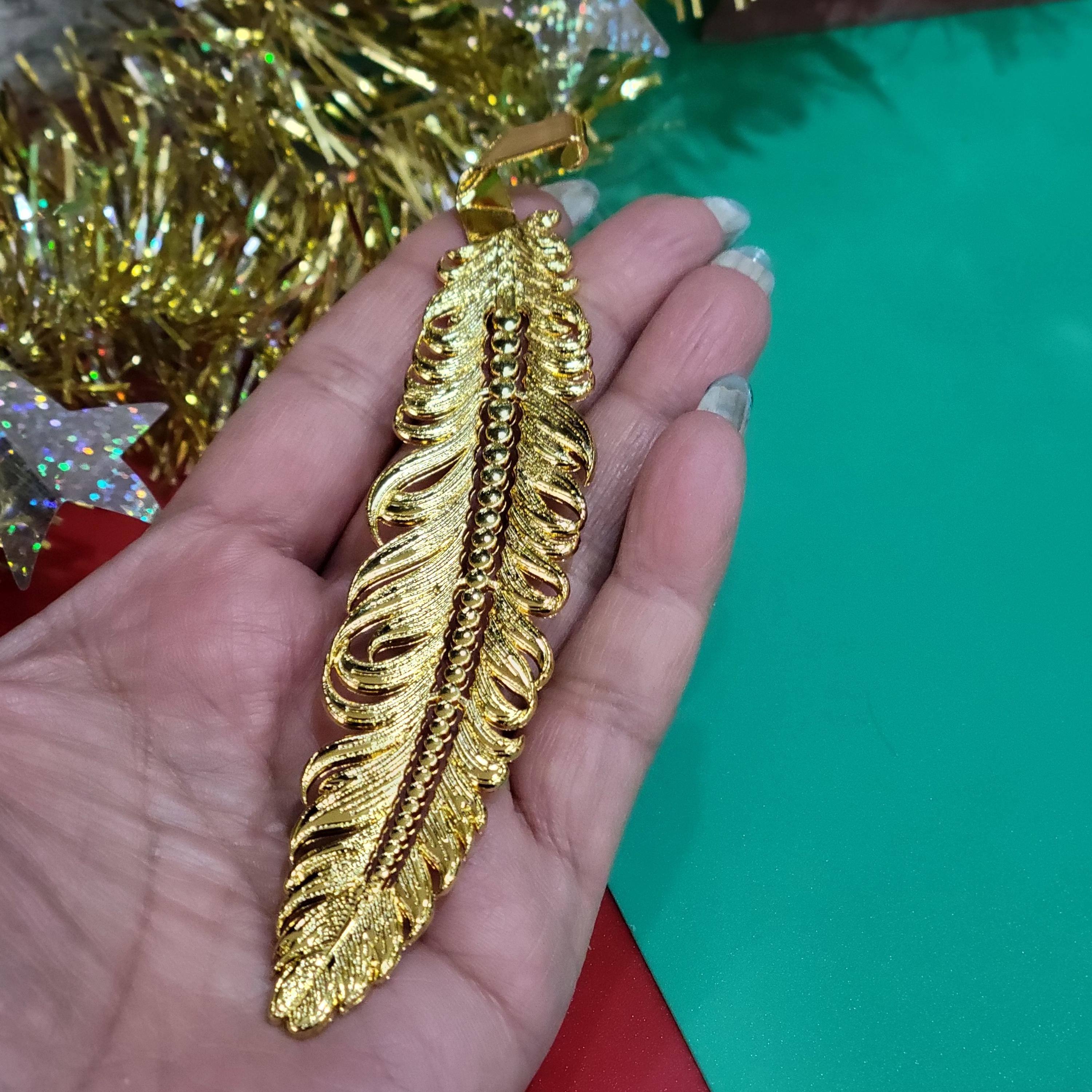 Gold Metal Feather - Etsy display picture 2