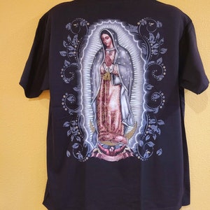 Virgen De Guadalupe T-shirt Nuestra Reyna Black With Glitter - Etsy