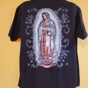 Virgen De Guadalupe T-shirt Nuestra Reyna Black With Glitter - Etsy