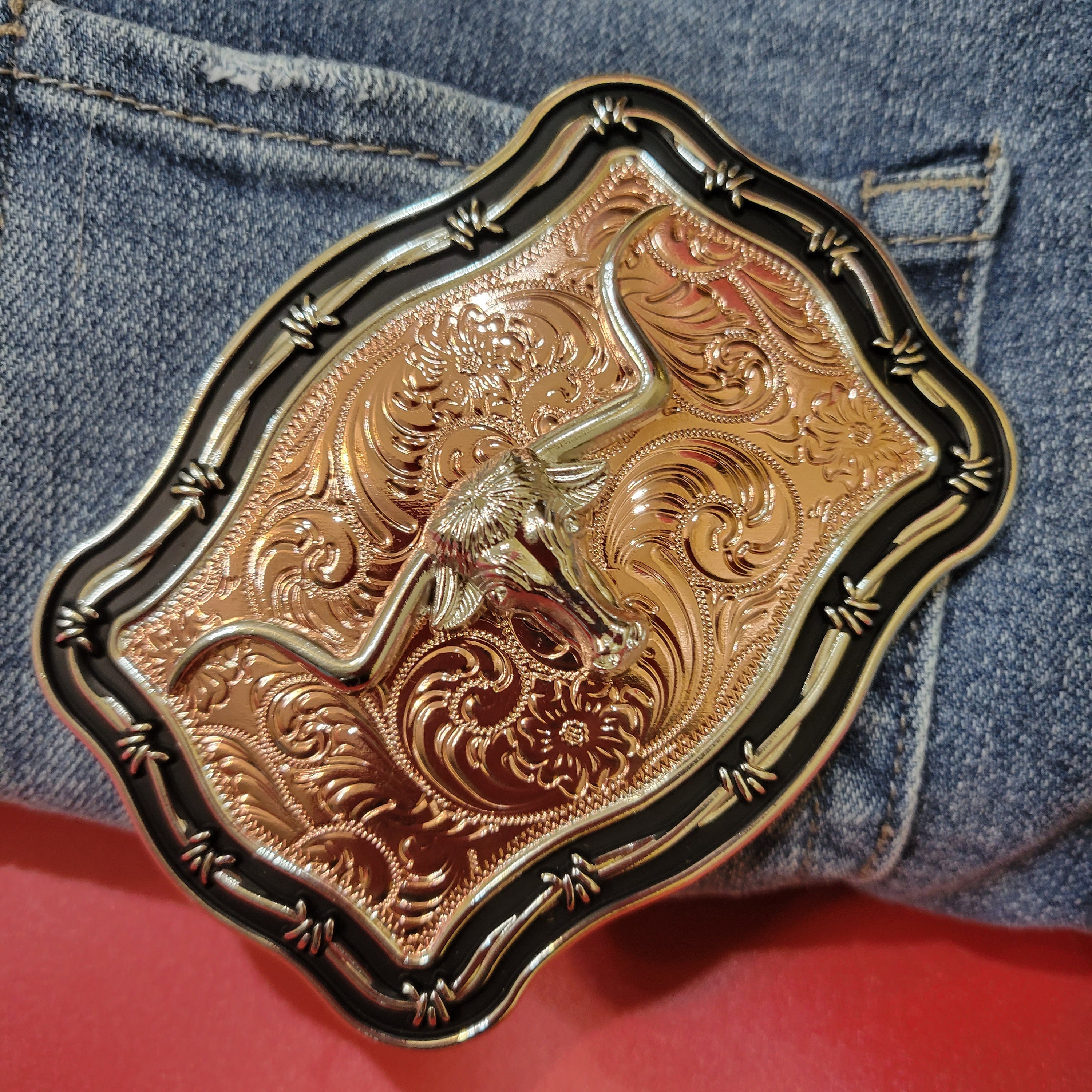 Nesawaki Western Cowboy Belt Buckle Longhorn Texas Bull Horse Buckles for  Men Women