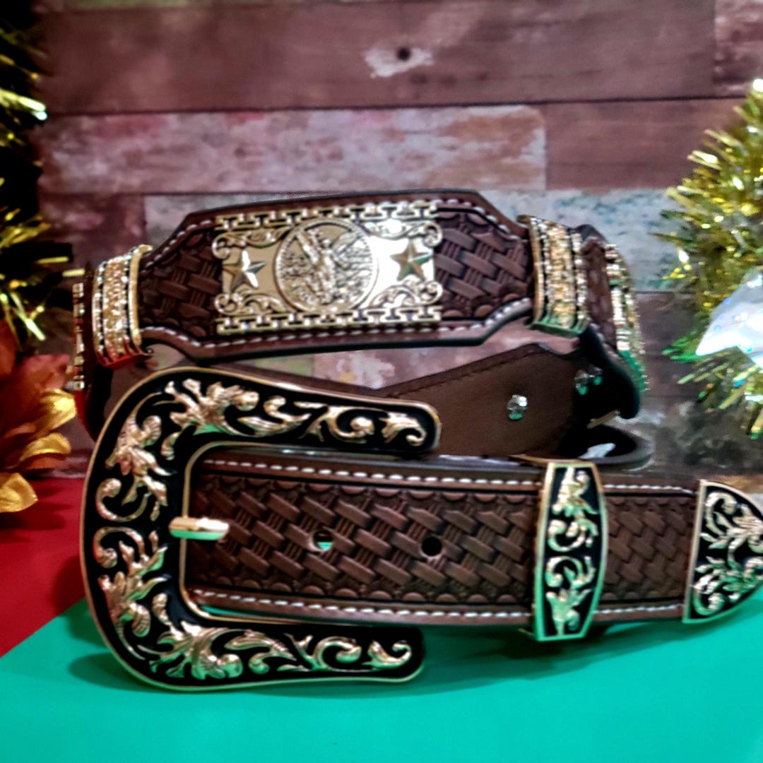 Fibbia Cintura Western Uomo – Rodeo Cowboy Centenario Con Rosetone E Argento – Stile Unico - Foto 3