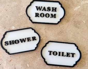 Personalised Layered 3D Wooden Signs | Vintage Home Decor, Cafe, Pantry, Bathroom, WC