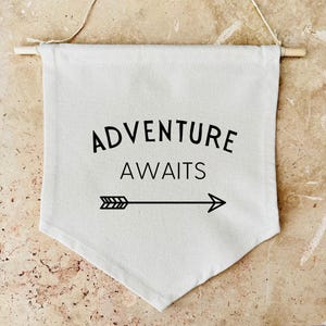 Organic Cotton 'Adventure Awaits' Banner | Kids Room Decor