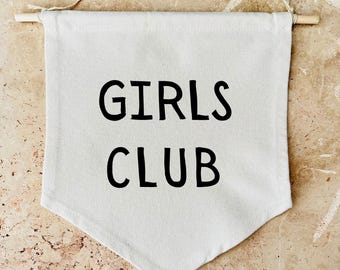 Girls Club Organic Cotton Banner | Kids Room Decor