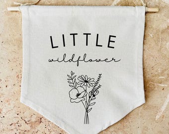 Wildflower Organic Cotton Canvas Banner | Kids Room Decor