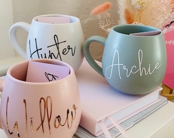Personalised Pink Hug Mug | Custom Name Coffee Cup | Mother's Day Gift | Teacher Gift