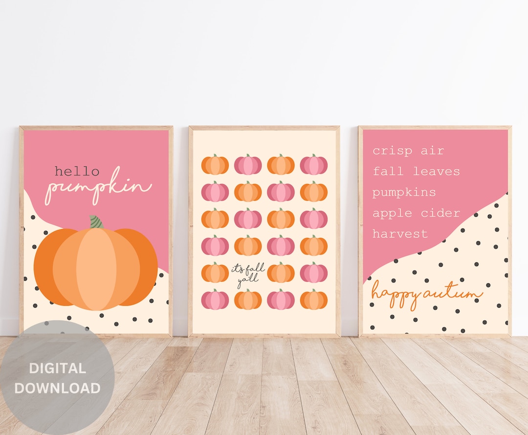 Set of Three Fall Wall Art, Autum Wall Art, Fall Printable, Fall Art ...