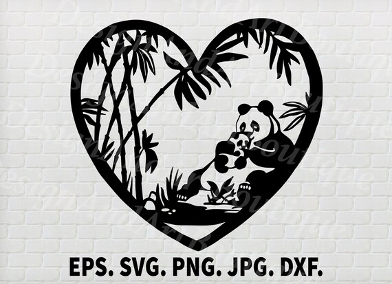 Panda Vector Eps Svg Png Jpg Dxf | Etsy