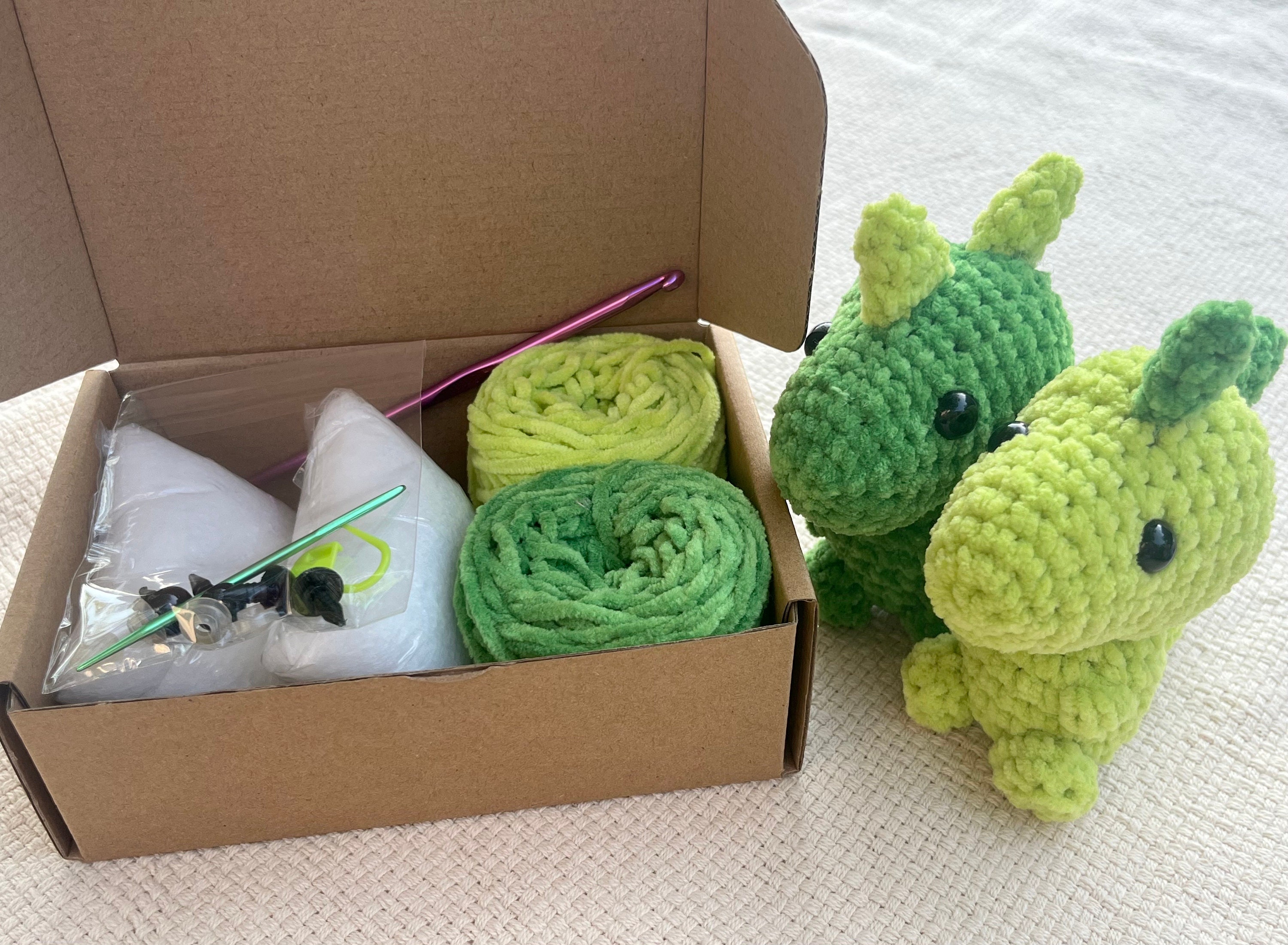 Dinosaur Crochet Kit for Adults, Beginner Crochet Kit, Animal