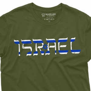 Men&#39;s Israel T-shirt Israeli flag coat of arms star of David Tee shirt Stand with Israel IDF army tee