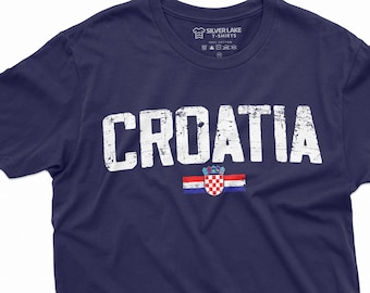 Croácia T-shirt Hrvatska Homens Mulheres camiseta Camisa Bandeira Croata Simbolismo nacional brasão de armas Futebol Futebol T-shirt patriótica Tee