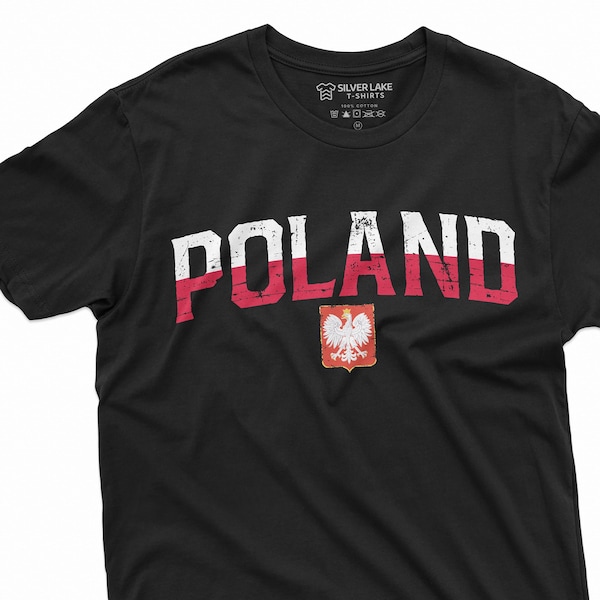 Poland T-shirt Polish Coat of Arms Eagle Mens Unisex Polska Tee Shirt Polish American Diaspora independence day Football Tee