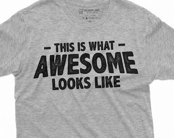 T-shirt homme This is what awesome looks like Papa père Papa mari Cadeaux fête des pères T-shirt cadeau d'anniversaire