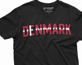Denmark T-shirt Danmark  Patriotic National Day Flag Coat of Arms Mens T-shirt Nordic Viking heritage Danish Tee