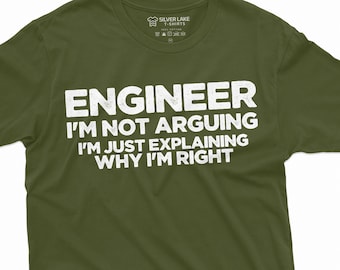 Mannen ingenieur T-shirt ingenieur grappige cadeaus T-shirt technisch student cadeau shirt