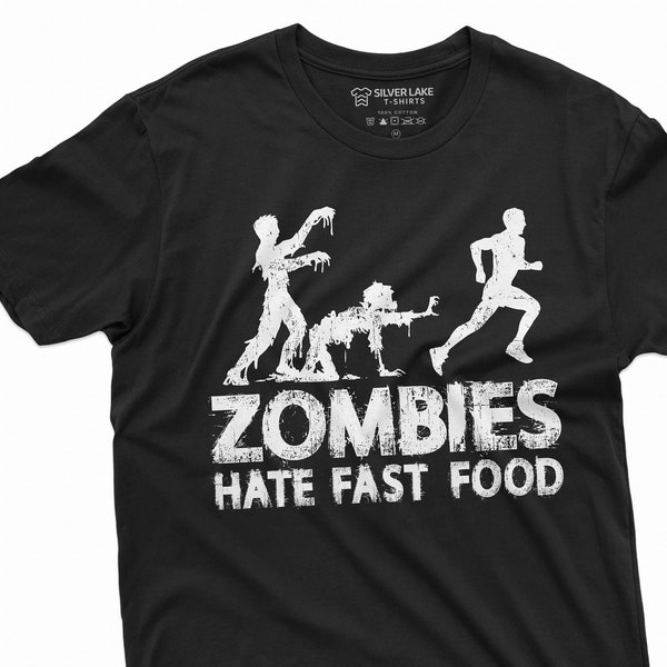 Mannen Funny Zombies Hat Fast Food T-shirt FoodIe Humor Gift Shirt heren Womens Verjaardagscadeau Humoristisch Shirt