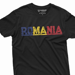 Romania T-shirt România Mens Womens Tee Shirt Romania Flag Coat of Arms Tee Shirt Patriotic Nation TeeShirt