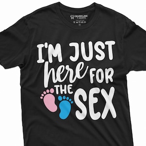 Just here for hex Gender Reveal Pink or Blue Boy Girl Mens Unisex Tee Shirt