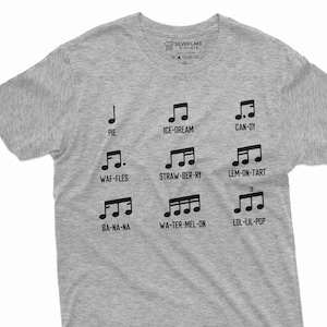 Funny musical notes T-shirt | Music Band Gifts | Guitar Piano Violin Funny Gift Ideas | Food Treats Musical Tee Shirt