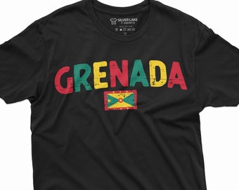 Grenada T-shirt Grenada flag coat of arms independence day men's country flag tee shirt