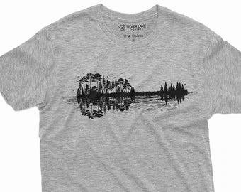 Mannen natuur gitaar T-shirt muzikant muziek minnaar band Tee Shirt Country muziek gitarist Gift Tee Shirt
