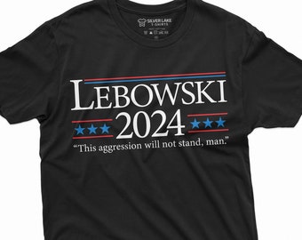 T-shirt politica divertente da uomo Lebowski 2024 per le elezioni presidenziali, maglietta divertente della cultura popolare