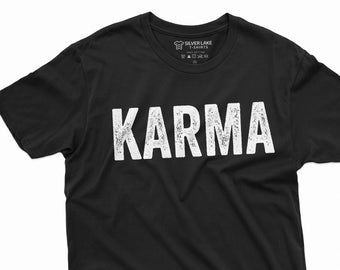 Karma T-shirt Herren Damen Unisex Karma T-Shirt Geschenk Geburtstag Lustige T-Shirts Karma Teeshirt für ihn sie