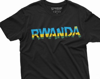 Rwanda T-shirt Rwandan Flag Coat of Arms Country nation Tee Shirt
