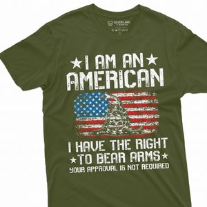 Men&#39;s 2nd Amendment Patriotic T-shirt right to bear arms 4th of July constitution Tee shirt American USA flag gift tee