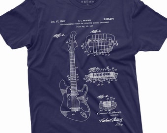 Guitar 1955 Patent art T-shirt Guitar Player music musician Guitarist Shirt
