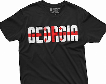 T-shirt homme Géorgie pays Sakartvelo Géorgie Caucase armoiries drapeau du pays T-shirt drapeau géorgien