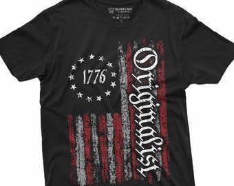 Men's USA Patriotic T-shirt 1776 Originalist T-shirt constitution 4th of July Patriotic American flag Tee