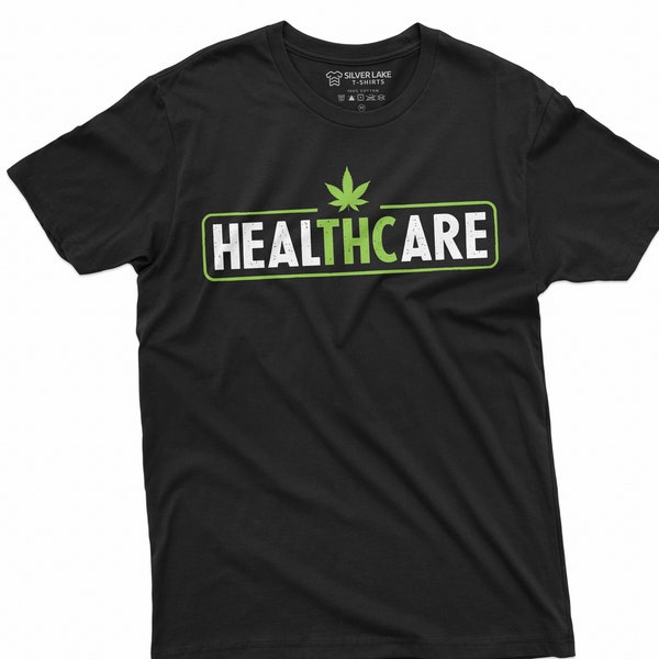 Men's weed Marijuana T-shirt THC Healthcare Funny Tee for Him