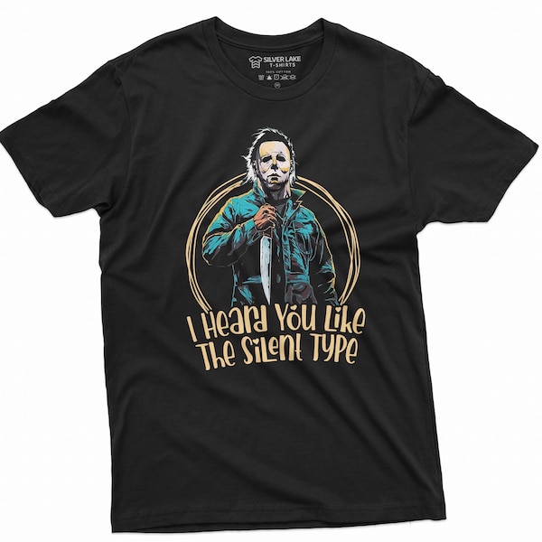 Men's Funny Valentine's day horror inspired T-shirt Michael the silent type funny valentine gift classic movie shirt