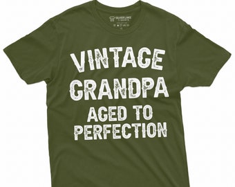 Men's Grandpa Funny T-shirt Vintage Grandpa Aged to Perfection