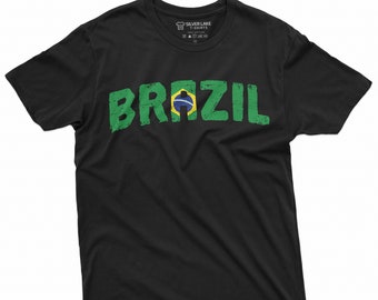 Men's Brazil T-shirt Brazilian Coat of arms flag Tee Womens Unisex Shirt Soccer Football Tshirt Brasil Tee shirt