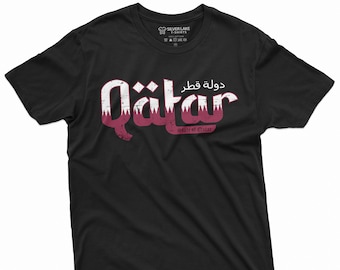 Qatar T-shirt State of Qatar Country Patriotic Nationality T-shirt Qatari Coat of Arms Dawlat Qaṭar Mens Womens Tee Shirt