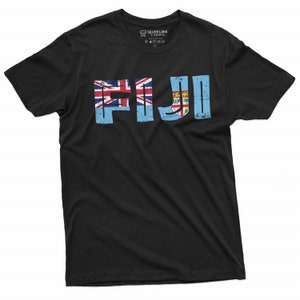 Men&#39;s Fiji T-shirt Fiji flag coat of arms rugby tee shirt Fiji patriotic mens tee shirt