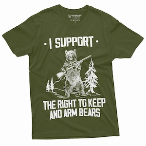 Men&#39;s Second Amendment Right to Keep and Arm bears Funny Tee Shirt 4th Of July USA Patriotic Military Tee Shirt
